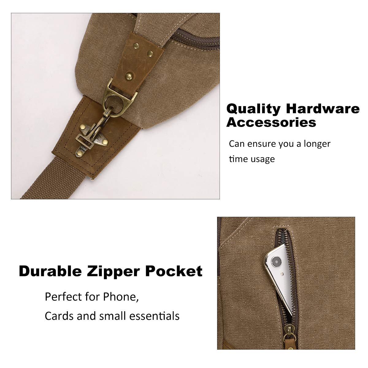 KL928 Canvas Sling Bag Crossbody Bags Casual Shoulder Daypack for Men Women
