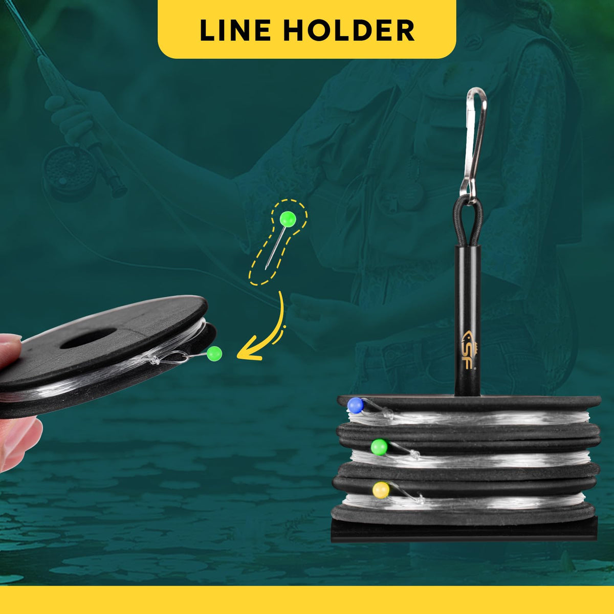 SF 9FT 3X 4X 5X Pre-Tied Loop Fly Fishing Tapered Leader Nylon Monofilemnt with T Holder Spools 6 Pack Combo