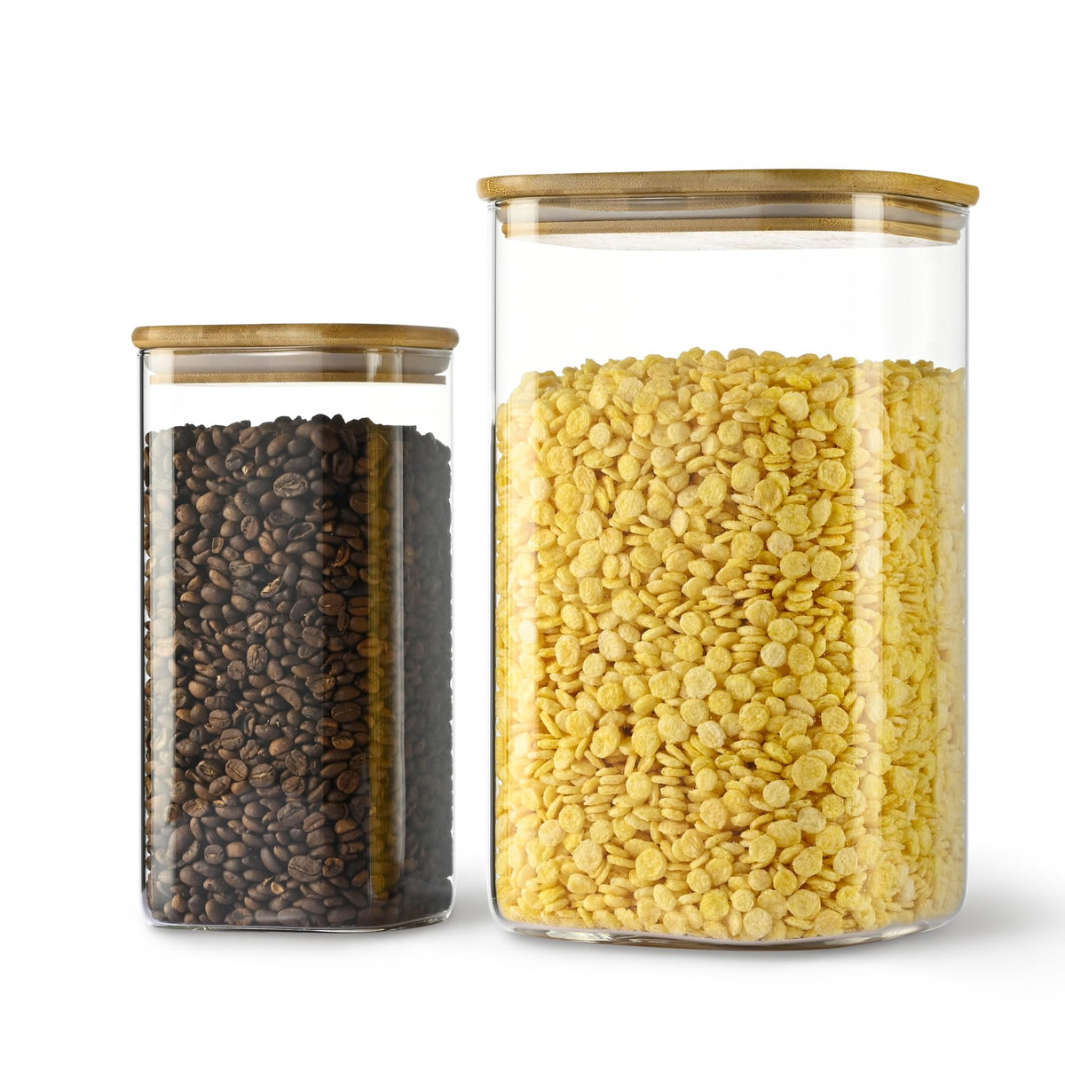 D2scrma 115oz/3.6Qt/3400ml Square Glass Storage Containers with Lids 2-Pack