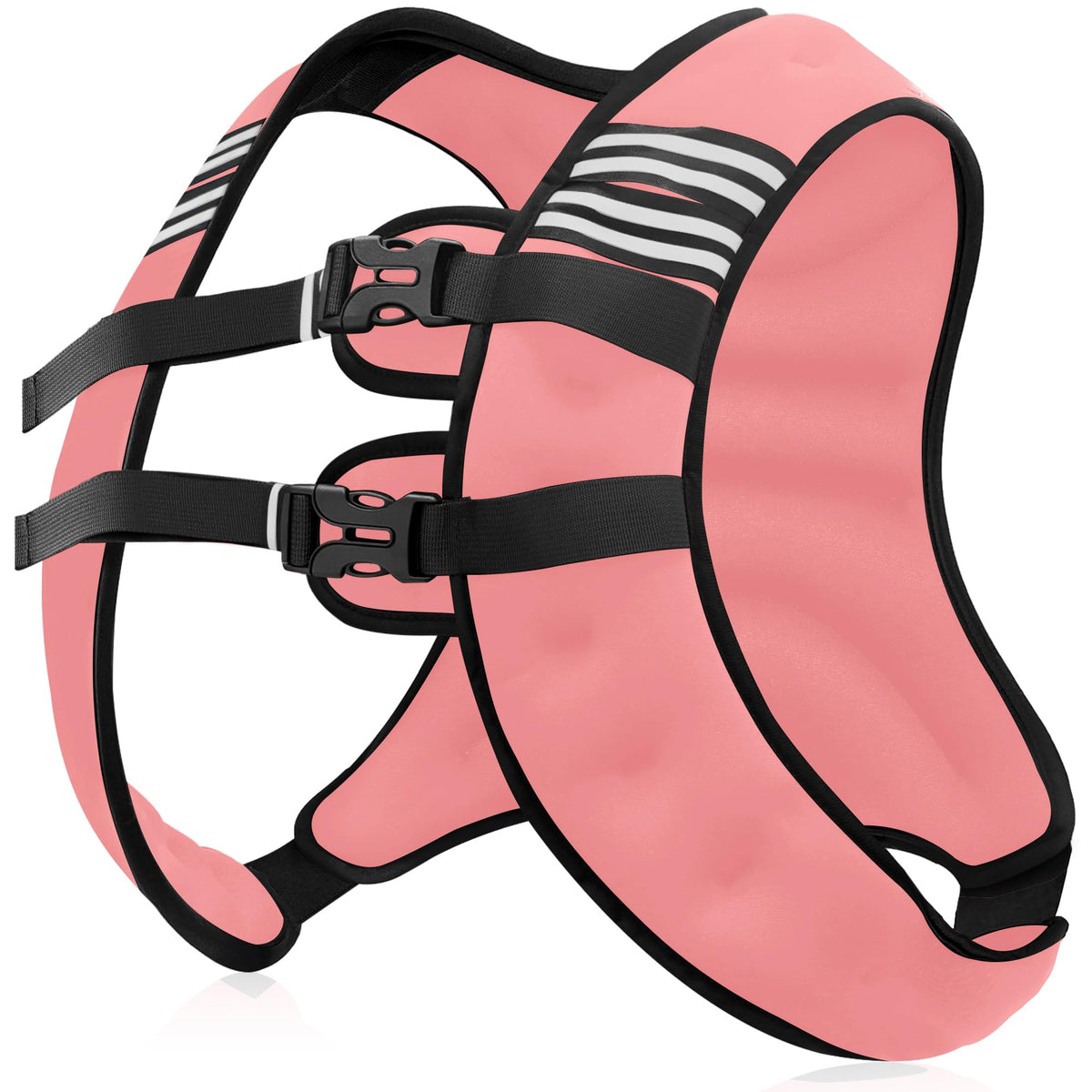 NATURELUX Weighted Vest with Reflective Stripe and Adjustable Buckle Straps, Pastel Pink, 20 lbs
