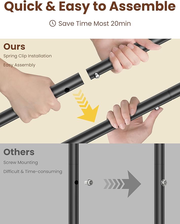 Double Rods Clothes Rack, Rolling Clothing Rack with Wheels, Metal Clothing Racks for Hanging Clothes, Portable Garment Rack Sturdy Closet Rack Trending Coat Rack for Laundry Bedroom Living Room