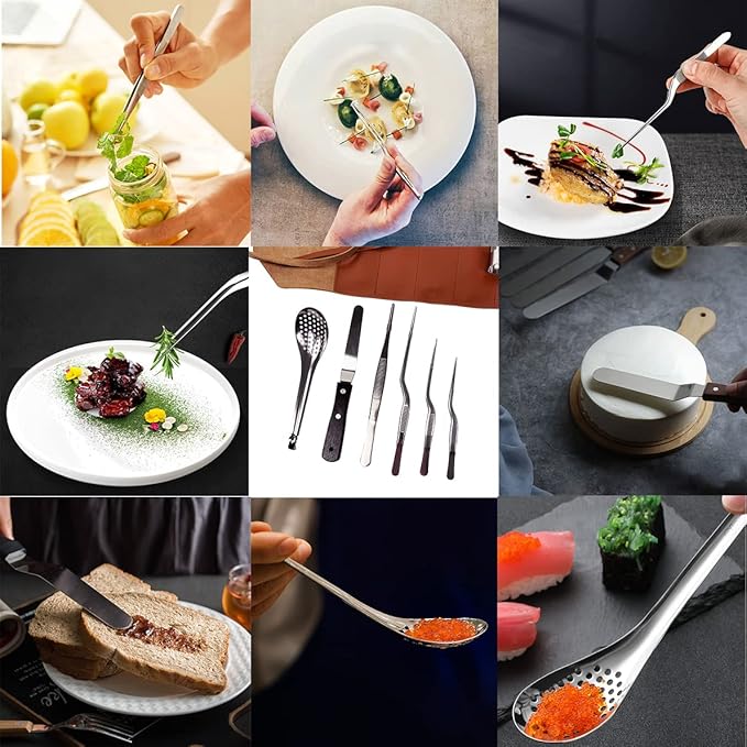 DUEBEL Chef Plating Kit, 12pc Stainless Steel Culinary Tools Set