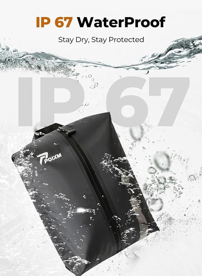 POIXM Vacuum Bags for Travel with Pump, Reusable Space Saver Bag, IP67 Waterproof Vacuum Packing Cubes for Travel Suitcases and Backpack (1PC + PUMP)