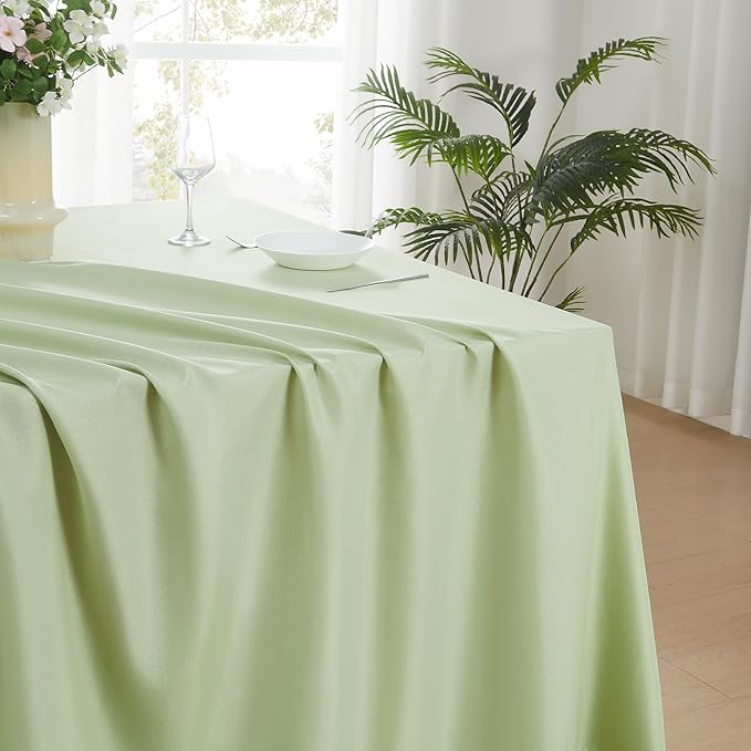 Rectangle Tablecloths 90x132 Inch 10 Pack Sage Green Tablecloth for 6ft Washable Decorative Linen Polyester Table Cloths for 8ft Dining Table Banquets Buffet Parties and Wedding