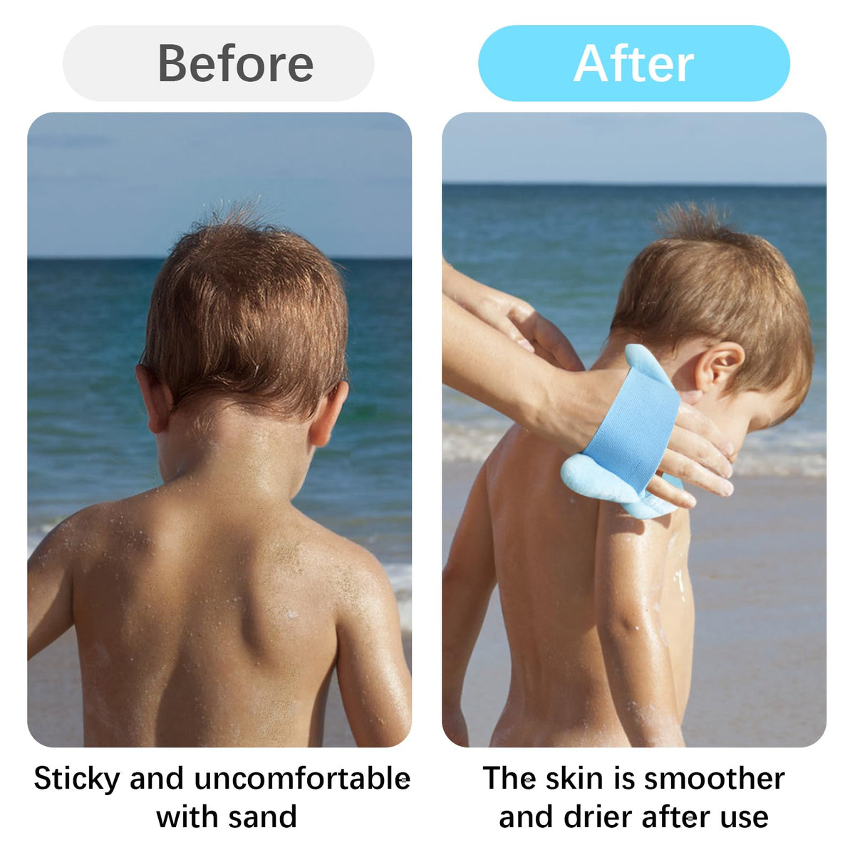 Blublu Park 2 Pcs Sand Remover for Beach, Skin-Friendly, Dolphins