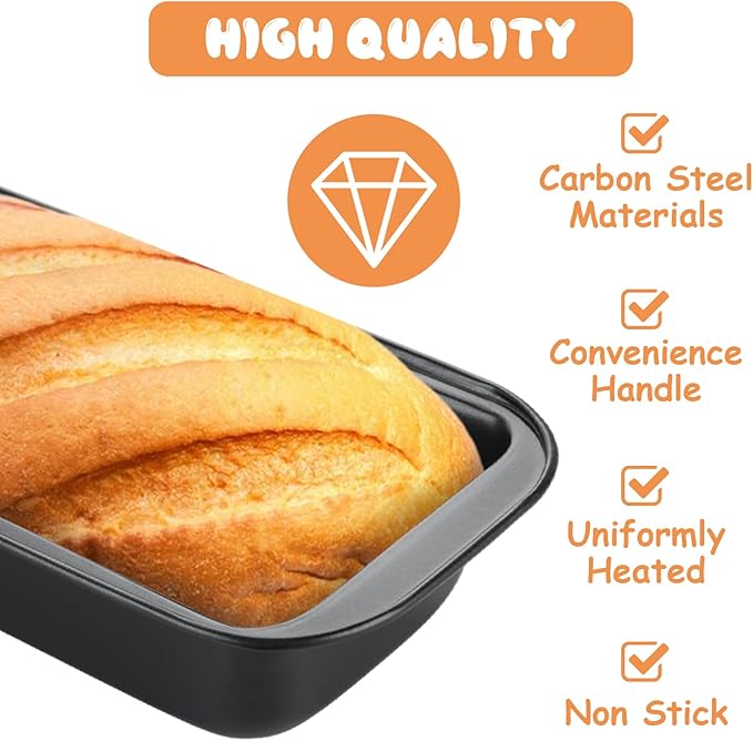 QTLCOHD 6 Pack 8" x 4" Loaf Pan for Baking Homemade Bread