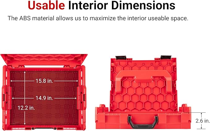 TEKTON Shallow Stacking Tool Box (L-BOXX 1) with Customizable Foam (4 Sheets) and Lid Insert | OLB91004