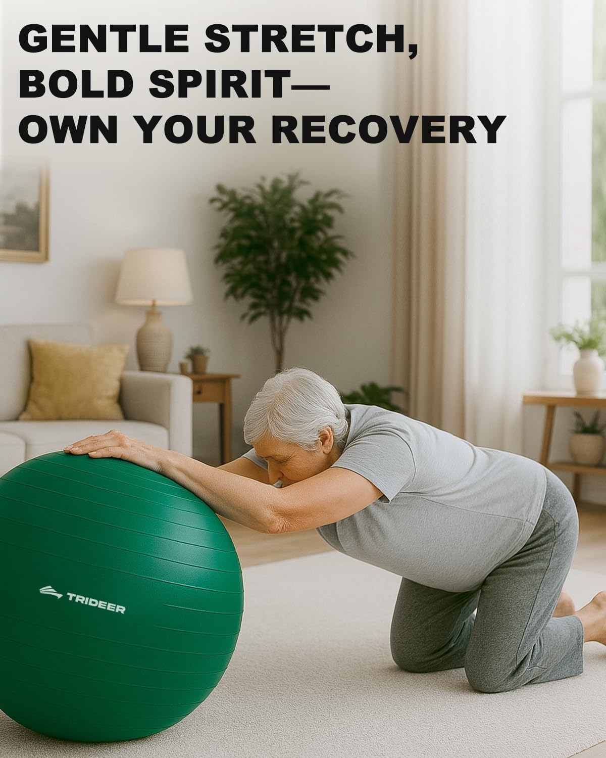 Trideer Exercise Ball for Physical Therapy & Workout - Swiss Ball for Core Strength, Flexibility & Balance