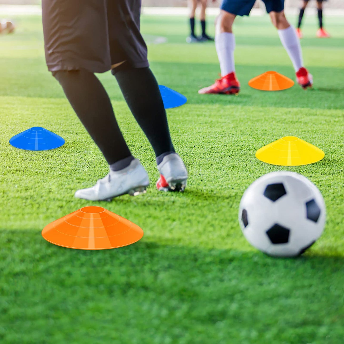 CLEAN PIONEER 60 Pack Agility Soccer Cones with Portable Bags & Brackets, Premium Quality Sport Cones Used for Football,Basketball, Sports Training