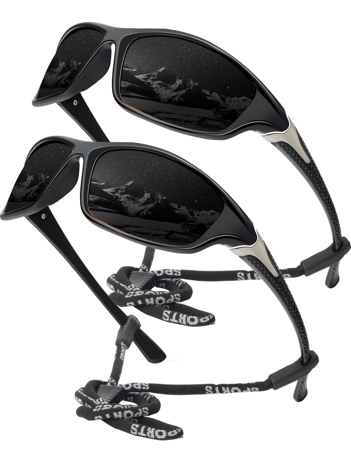 KALIYADI Sports Polarized Sunglasses Men UV400 Protection for Fishing Driving Cycling, Black/Blue/Yellow, 3 Pack