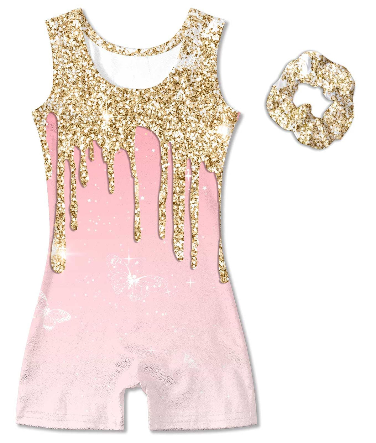 Vogseek Sparkly Gymnastics Leotards for Girls 4 5Y Pink Golden Activewear