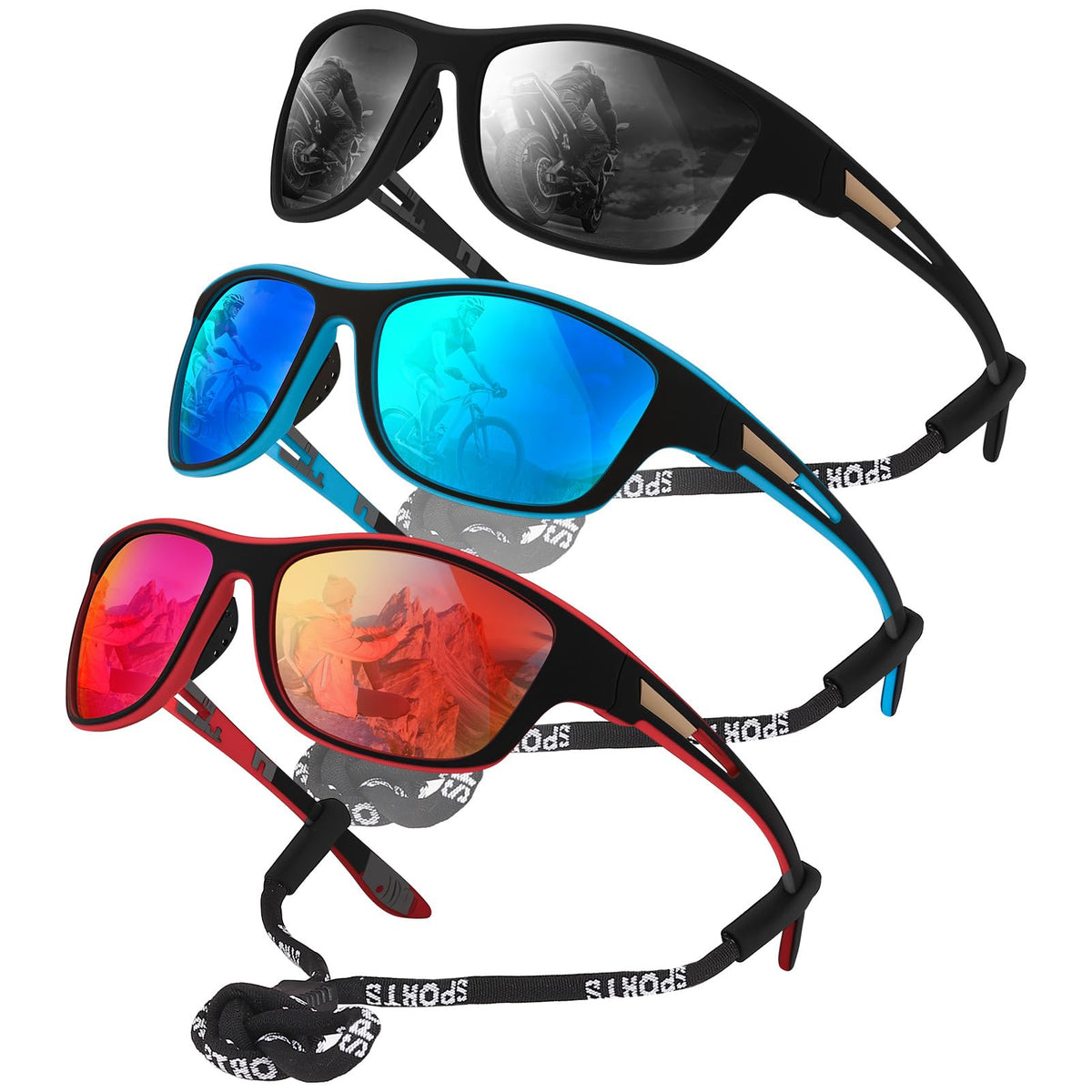 JATEBI 3 Pack Polarized Sunglasses for Men Women