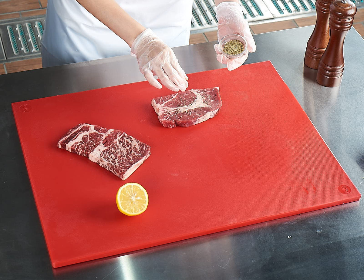 CURTA 2-Pack Green Cutting Boards for Kitchen, 18" x 12" x 0.5" Color Coded Plastic Chopping Board with Anti Slip Surface Dishwasher Safe