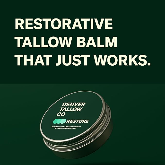 Restorative Tallow Balm – With Frankincense Essential Oil, Grassfed Beef Tallow, Raw Honey – Multi-Use Restorative Balm – 2oz