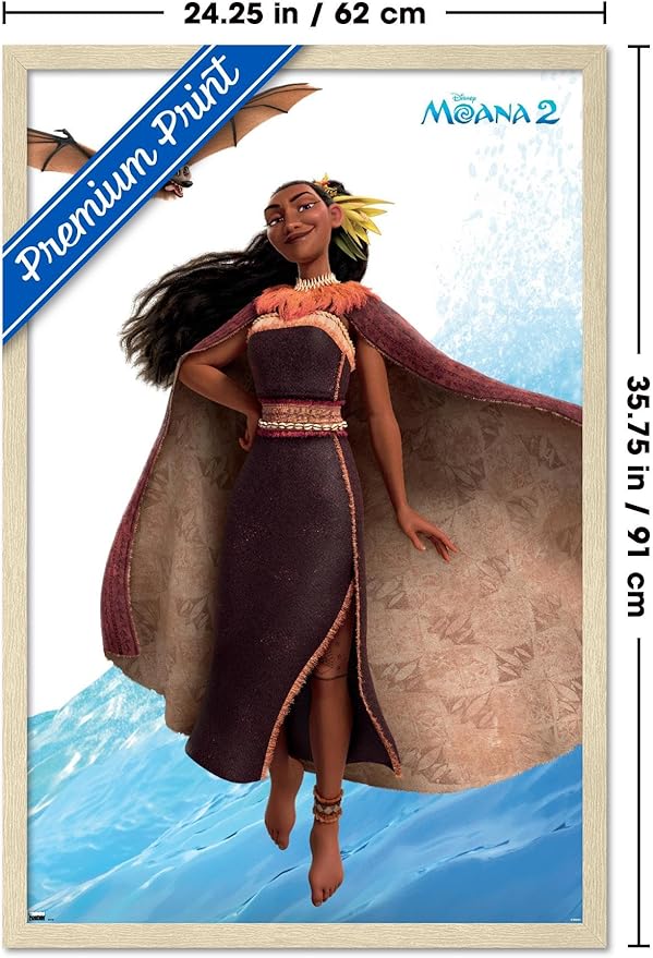 Trends International Disney Moana 2 - Matangi Wall Poster, 34L x 22.4W, Blonde Framed Version