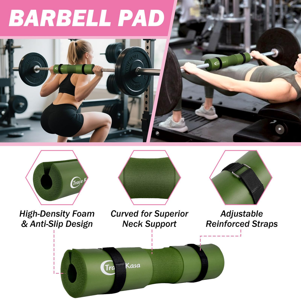 TRACE KASA Barbell Pad Set: 10 PCS Gym Equipment Accessories