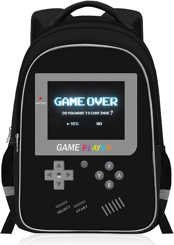 Backpack for School Boys,Gamer Boys Backpack for Elementary Middle School,Student Bookbag for Ages 6-18 Kids Children Teens,17″ Video Game Bookbag Travel Back Pack
