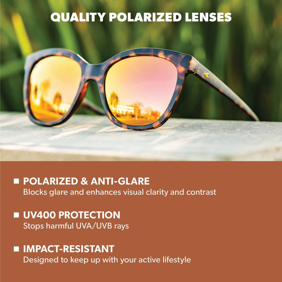 Knockaround Deja Views Polarized Cat Eye Sunglasses for Women & Men - Trendy Sunglasses - UV400 Protection