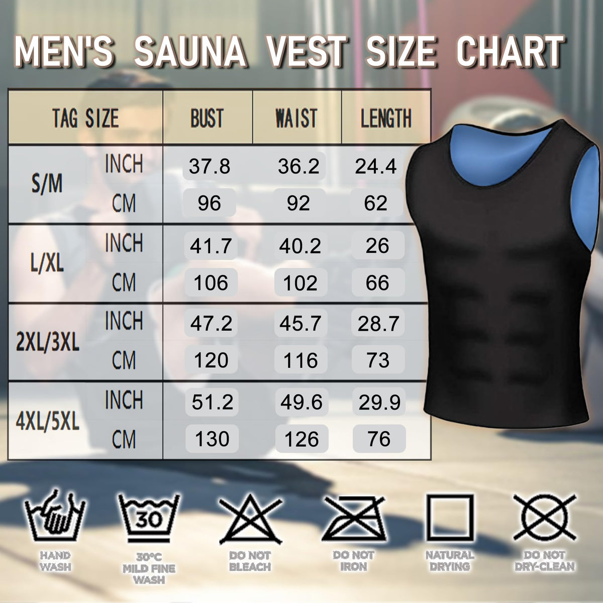 Everfion Sauna Vest for Men Waist Trainer Sleeveless Mens Sauna Shirt Sweat Suit Workout Compression Tank Top