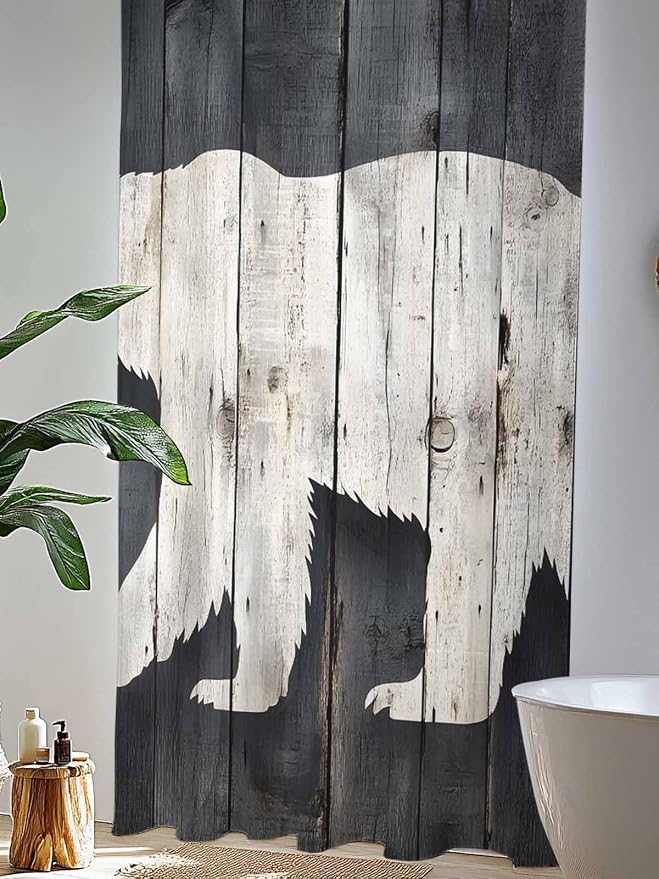 Sheer Curtains 108 Inches Long, Rustic Counrty Vintage Wood Grain Privacy Voile