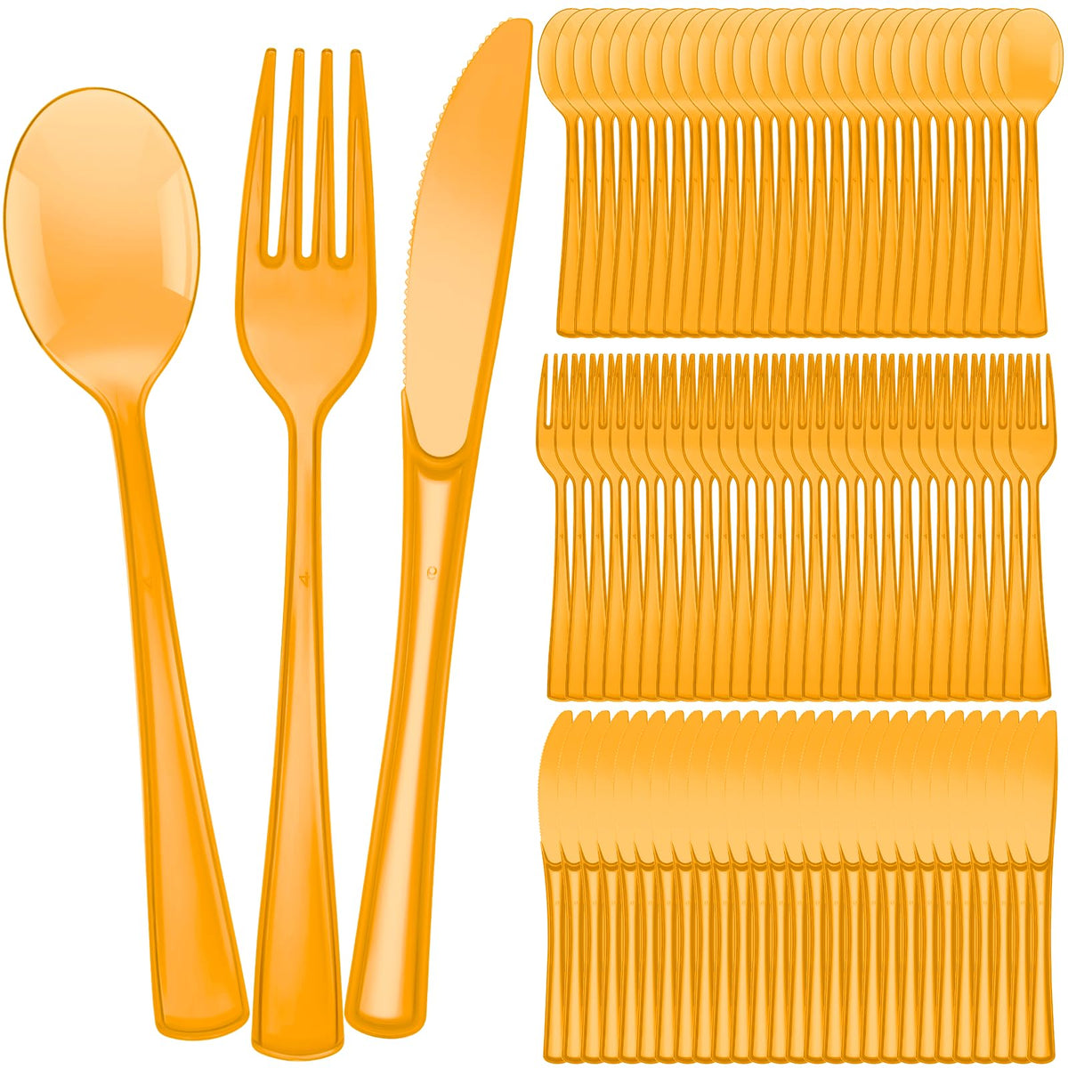 Minatee 150 Pcs Purple Disposable Cutlery Set, Plastic Silverware Set