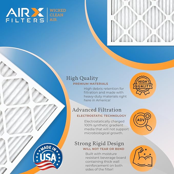 AIRX FILTERS WICKED CLEAN AIR. 16x25x1 Air Filter MERV 8 Electrostatic Pleated