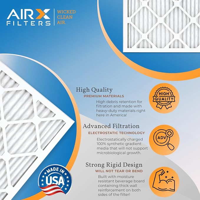 14x25x1 Air Filter MERV 13 Rating, 12 Pack of Furnace Filters Comparable to MPR