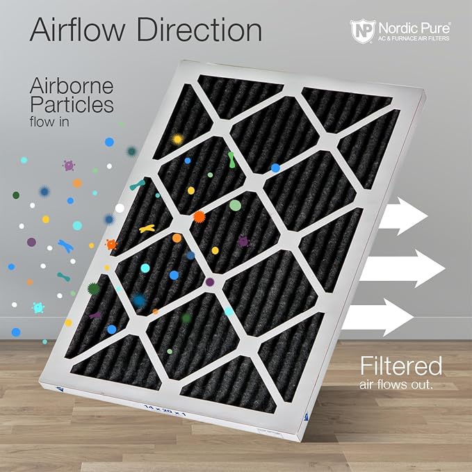 Nordic Pure 16x25x1 Pure Carbon Pleated Odor Reduction Furnace Air Filters 3
