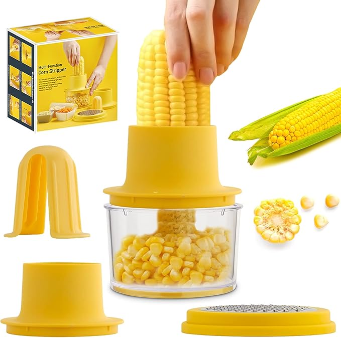 OLEKURT Corn Cob Stripper Tool, Corn Peeler for Corn on the Cob (Yellow)