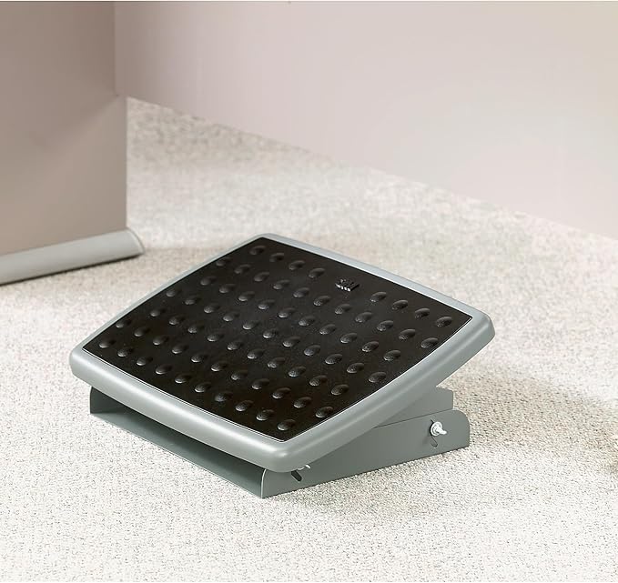 3M Adjustable Foot Rest, 18 Inch Wide Non-skid Platform (FR330) Grey
