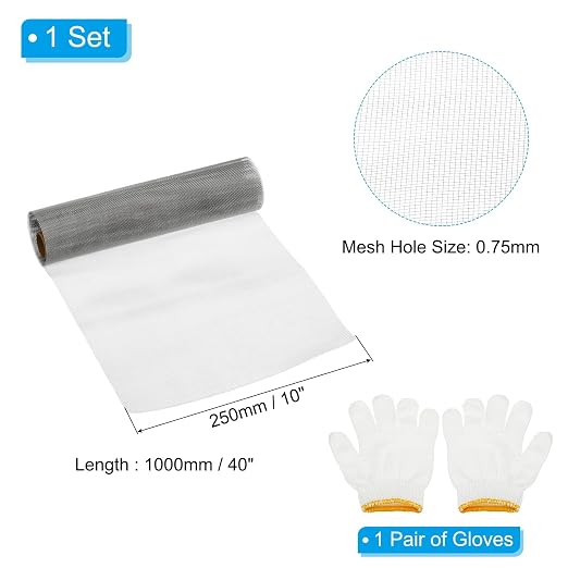PATIKIL 40"L x 10"W Woven Wire Mesh, 26 Mesh 304 Stainless Steel Air Vent