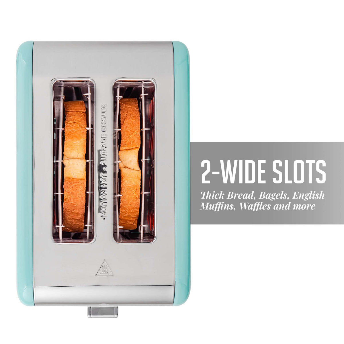 OVENTE 2-Slice Electric Toaster, 825W 6 Browning Setting, Turquoise TS2450T