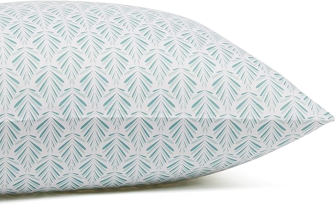 Amazon Basics Lightweight Super Soft, Breathable Easy Care Microfiber 4 Piece Bed Sheet Set With 14" Deep Pockets, King, Aqua Fern, Printed