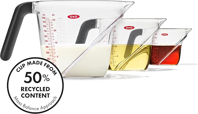OXO Good Grips Angled Measuring Cups with Markings, Multi Size 3-Piece Set