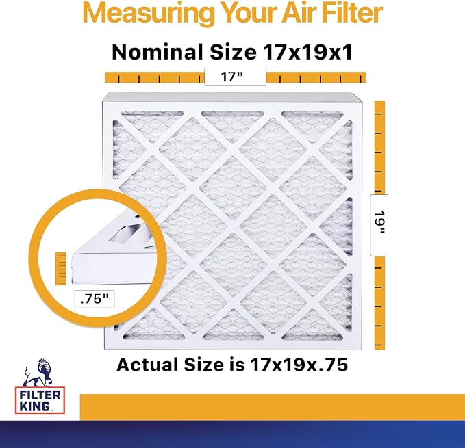 Filter King 17x19x1 Air Filter | 4-PACK | MERV 13 HVAC Pleated A/C Furnace
