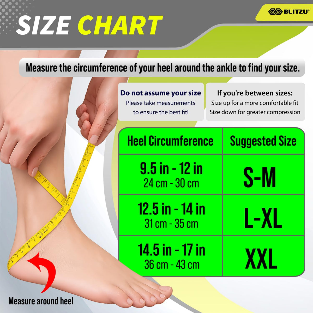 BLITZU Compression Socks for Plantar Fasciitis, Foot, Arch & Ankle Support