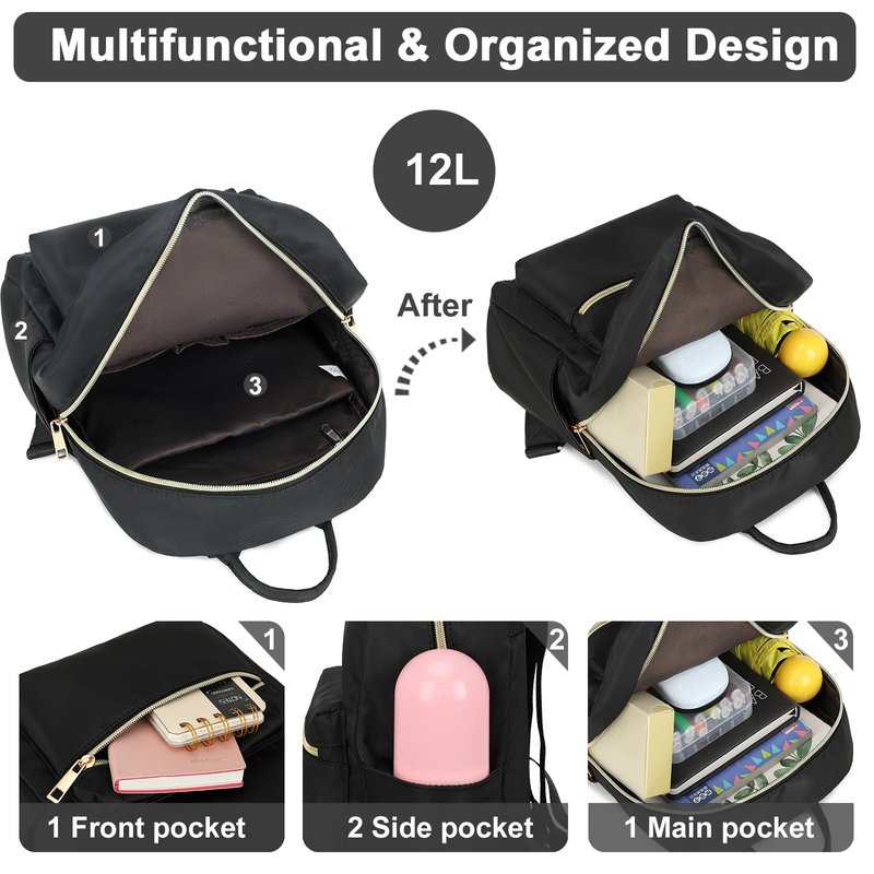 BTOOP Mini Backpack Women Girls Water-resistant Small Backpack Purse Shoulder Bag for Womens Adult Kids School Travel