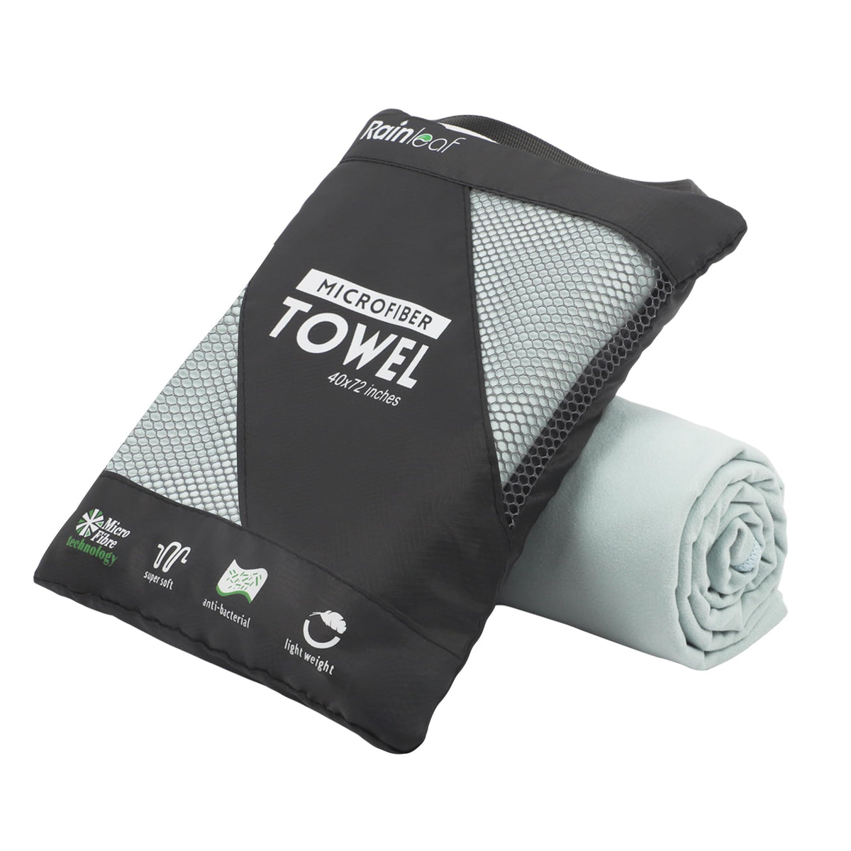 Rainleaf Microfiber Towel Quick Dry Camping & Travel & Gym Towel. Compact
