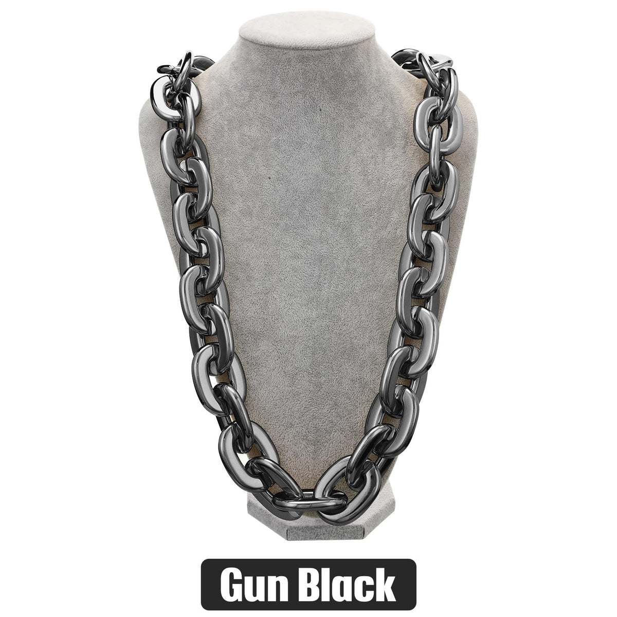 LCPQMZGH Jumbo Plastic Chain Necklace Hip Hop Rapper Gold Chain for Party Costume Accessory, 31.5Inch/35.4Inch/39.4Inch