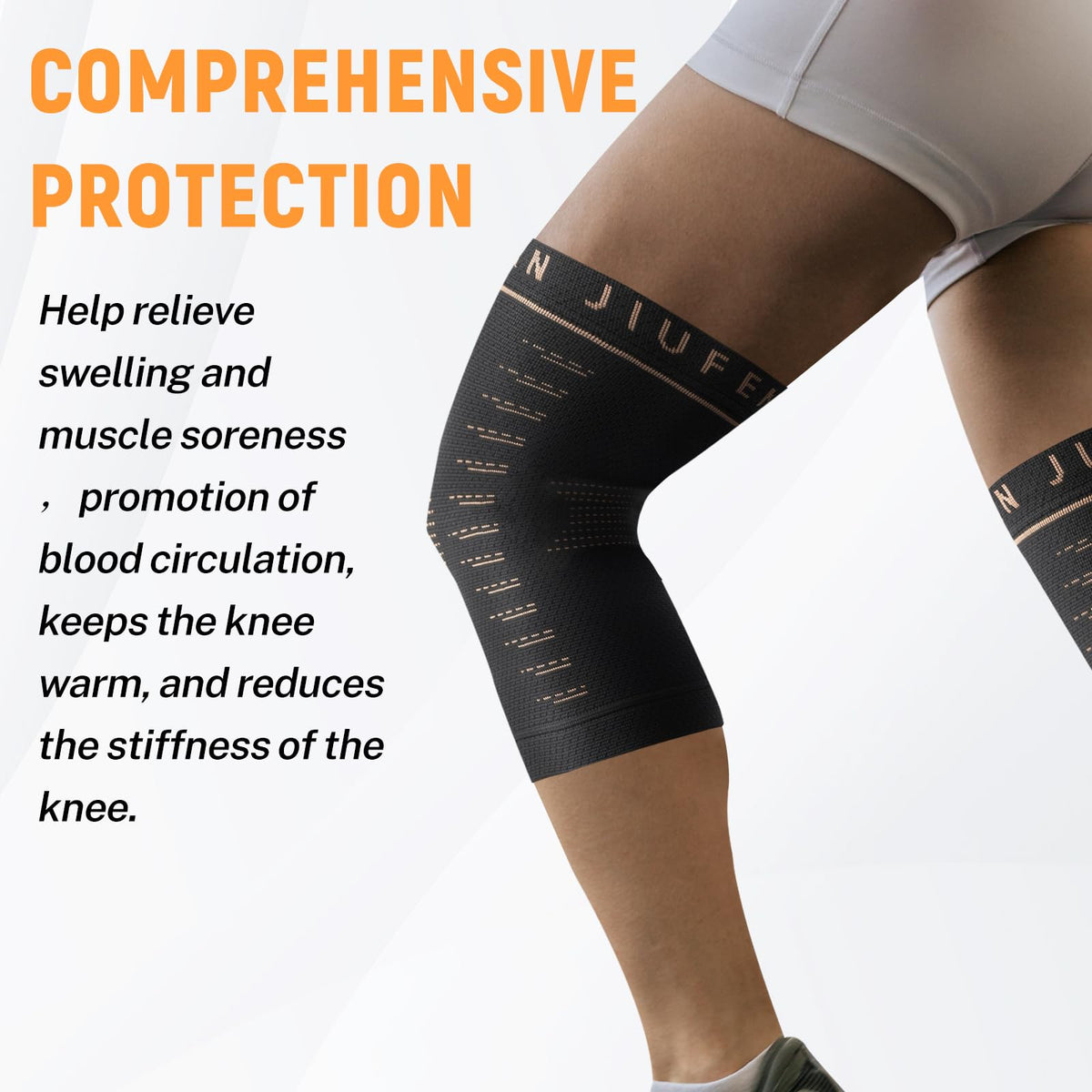 JIUFENTIAN Copper Knee Sleeve,Copper Knee Braces for Women and Men Arthritis,ACL, Tendinitis, Meniscus Tear, Joint Pain Relief, Running, Working Out, Fitness, Weightlifting (XLarge)