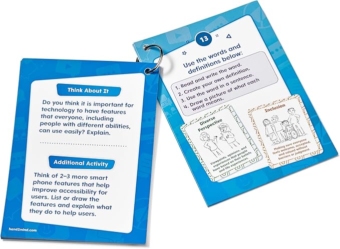 hand2mind Digital Citizenship Intermediate Task Cards, Ages 8+, Computer Science & Technology for Kids 8-12, STEM Projects, STEM Activities for Classroom, Science Classroom Supplies