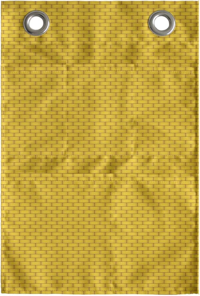 Ambesonne Brick Hanging Pocket Organizer, Illustration of Classic Basic Mini Rectangles Symmetrically Arranged, Printed Polyester Storage Bag with Pockets, 14" x 20", Earth Yellow Pale Coffee
