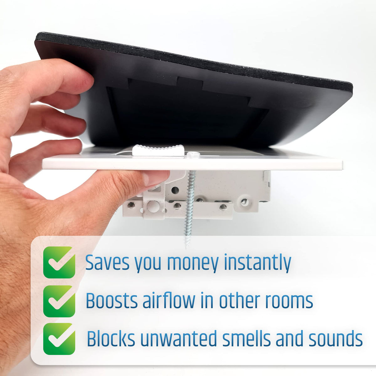 Powerful Magnetic Vent Covers (2-Pack) that Will Never Fall Off (Upgraded Design) - for Sealing Floor/Wall/Ceiling Registers of Width 11.25" to 12", Length 11.25" to 12" | Vent Not Included | White