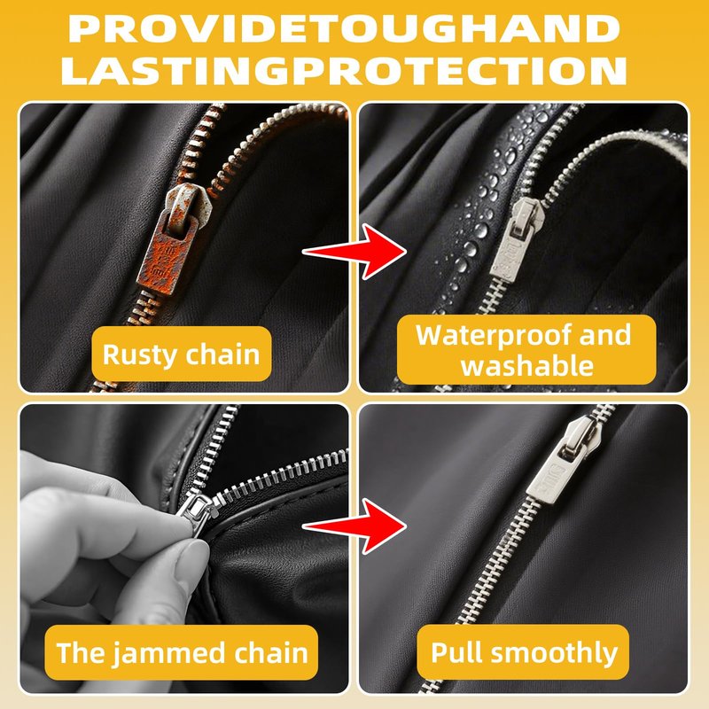 Zipper Lubricant 5 Pack with 2 Brushes – Clear Waterproof Zipper Grease for Metal & Plastic Zippers, Ideal for Wetsuits, Tents, Backpacks, Jackets & Outdoor Gear