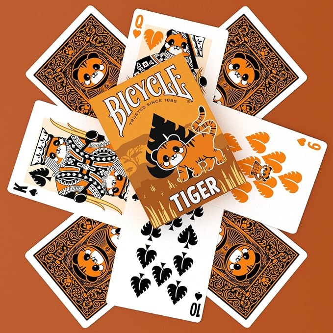 Bicycle Tiger Playing Cards - Cute and Collectible Bengal Tiger Inspired Toys Deck of Card Game for Family Game Night