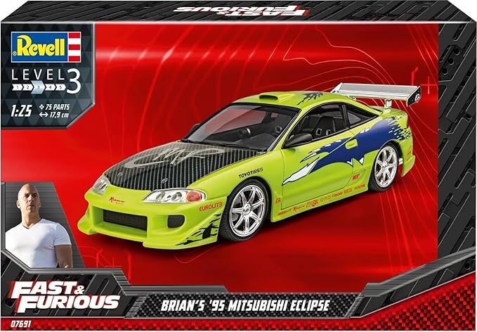 Revell 07691 Brian's 1995 Mitsubishi Eclipse (Fast & Furious) 1:25 Scale Model Kit