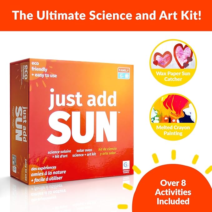 STEM Toys by Griddly Kids – Art & Science Kits for Kids Age 8–12, STEM Chemistry Set for Hands-On Learning & Education, Solar Science Experiment Kit Gift for Boys & Girls (Just Add Sun)