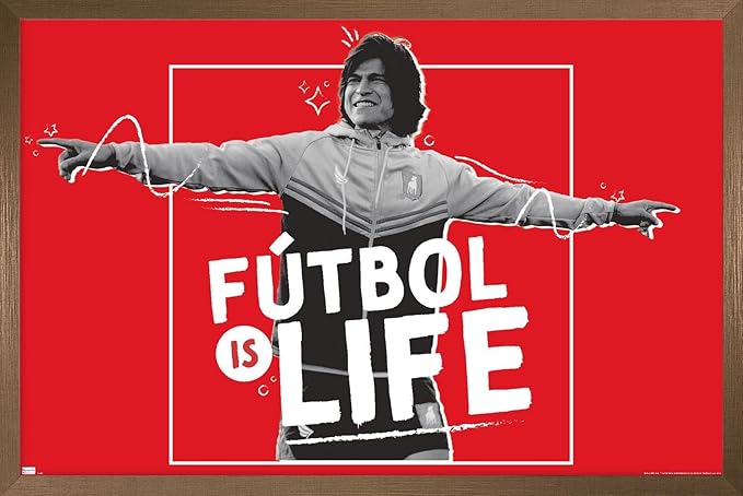 Ted Lasso - Futbol is Life Wall Poster, 34L" x 22.4W", Bronze Framed Version