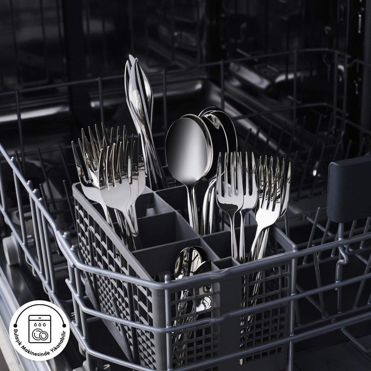 Karaca Lizbon - 18/10 Stainless Steel Silverware Set for 12, 60 Piece Heavy Duty Flatware Set, Dishwasher Safe Modern Cutlery incl. Kitchen Forks, Spoons, Knives Eating Utensils Sets - Platin