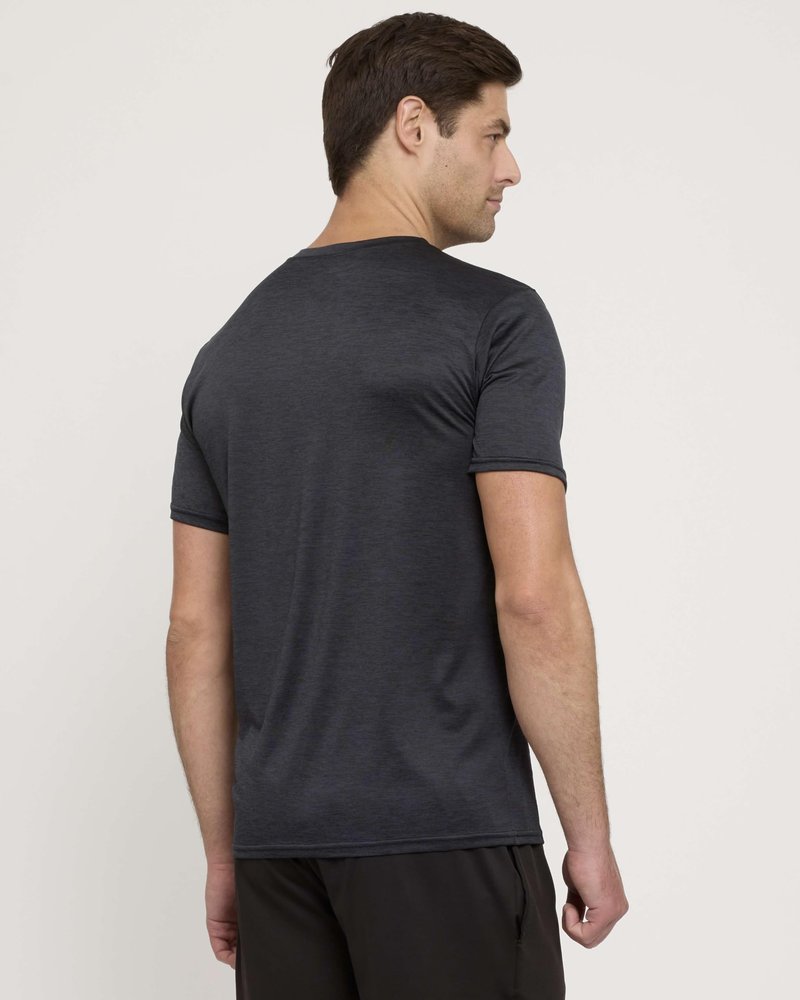 Real Essentials 5 Pack: Men's Dry-Fit Short Sleeve Crew Neck T Shirts Fitness Running Gym Workout Cool Exercise Athletic Tee, Set 7, Medium